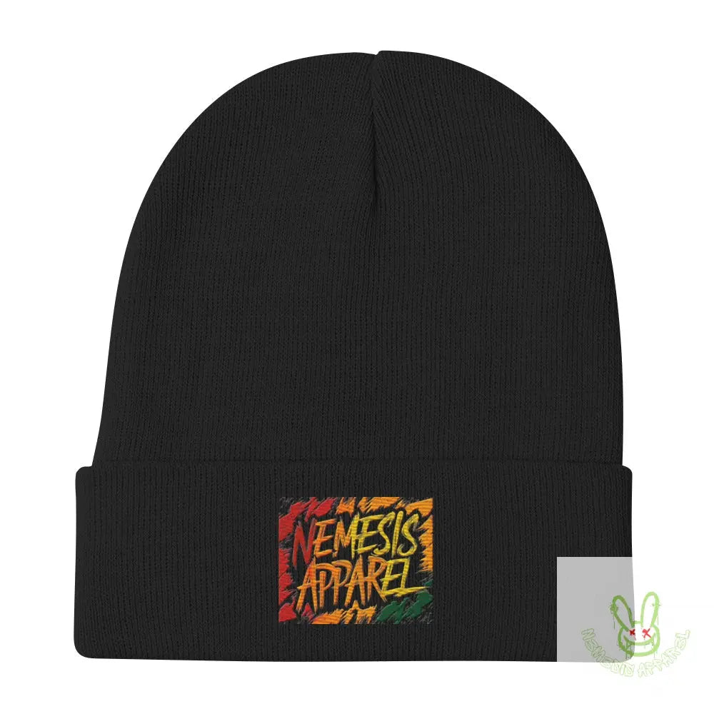 Embroidered Nemesis Beanie for Ultimate Comfort N3M3SIS APPAR3L