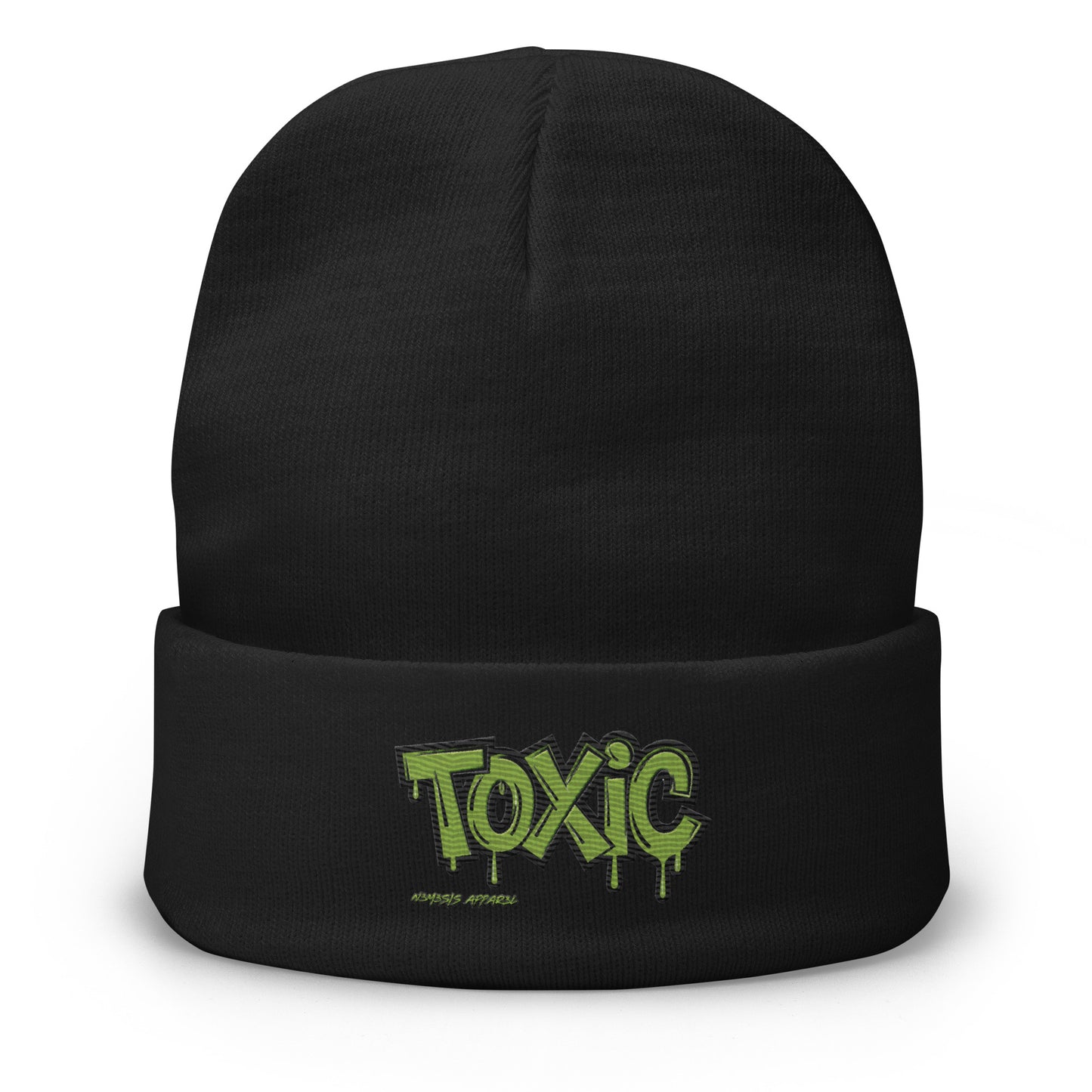 Embroidered Toxic Beanie N3M3SIS APPAR3L