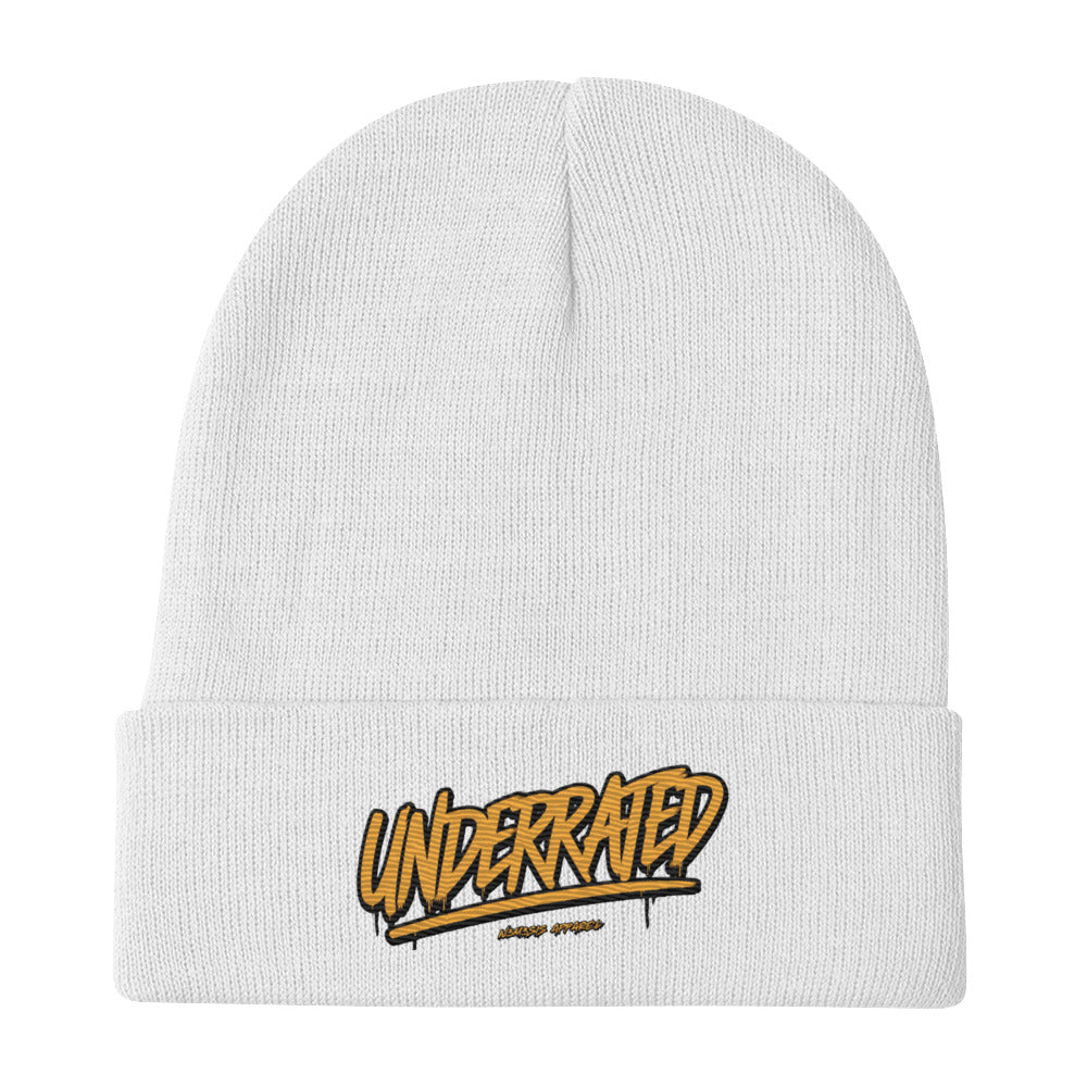 Embroidered Underrated Beanie N3M3SIS APPAR3L